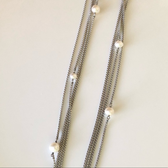David Yurman Four Row Chain Necklace with Pearls - Picture 11 of 16